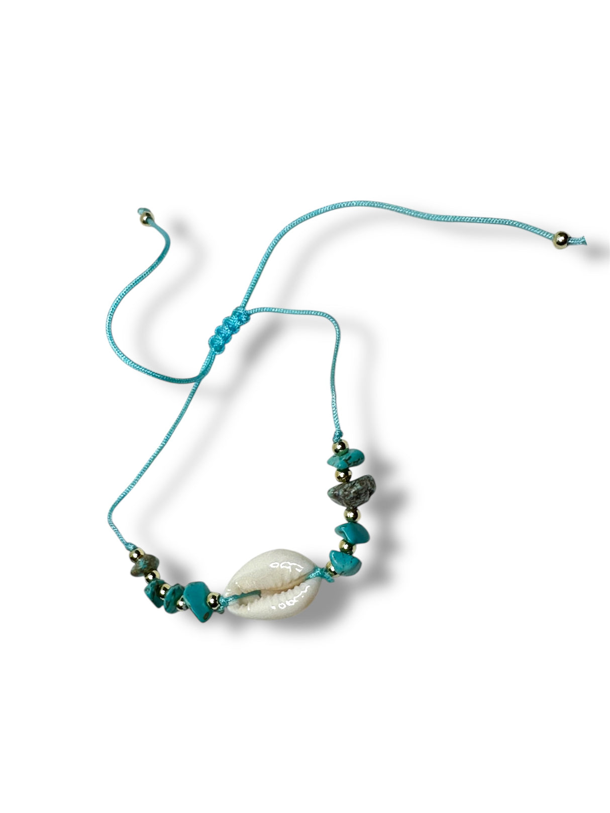 Pulsera con Concha y Piedras Turquesa