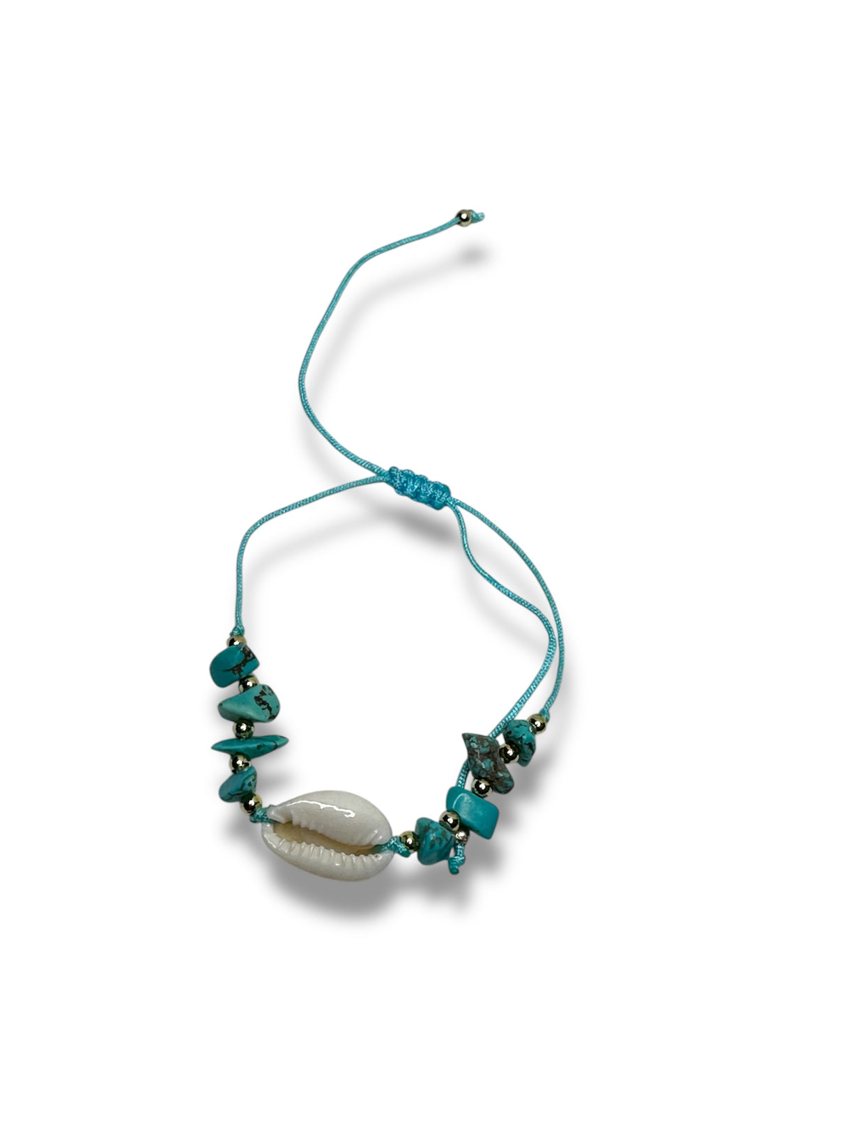 Pulsera con Concha y Piedras Turquesa