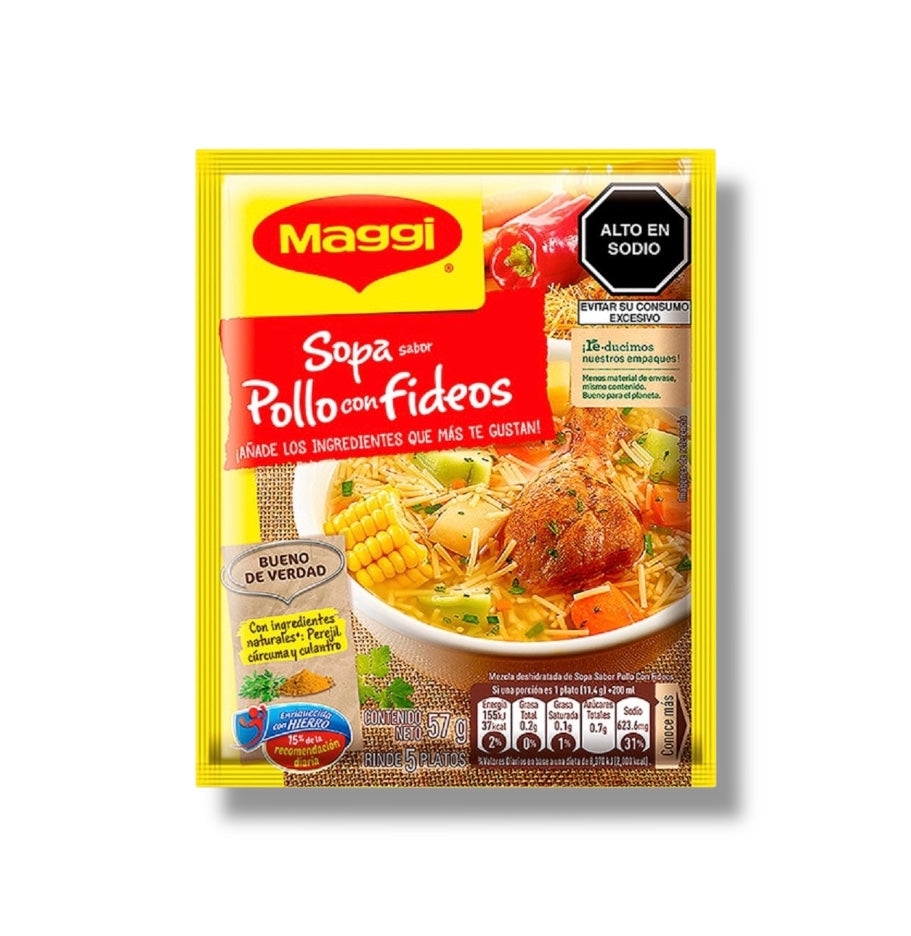 Sopa Maggi pollo con fideos