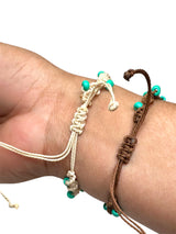Pulsera Artesanal con Tortuguita y Cuentas Verdes
