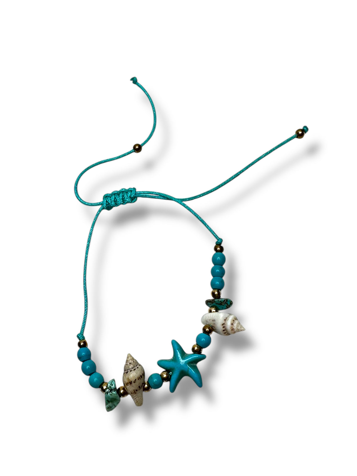 Pulsera Turquesa con Estrella de Mar y Conchas